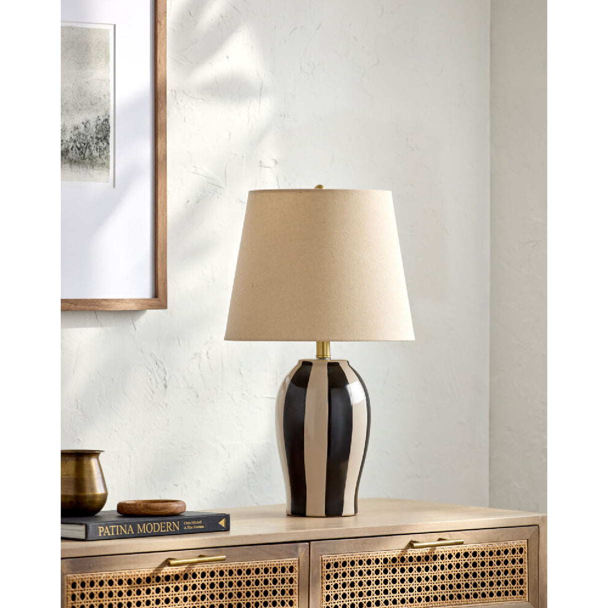 Modern European furniture - Striped Ceramic Table Lamp - www.oroa.com | Oroa.com