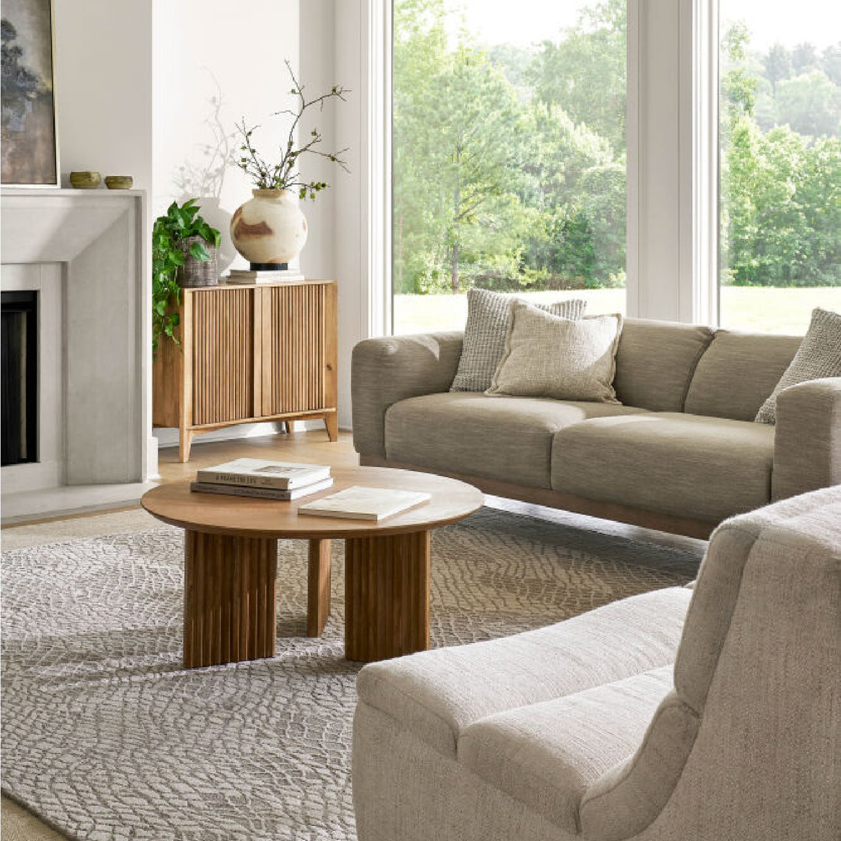 Modern European furniture - Reeded Mango Wood Cabinet - www.oroa.com | Oroa.com