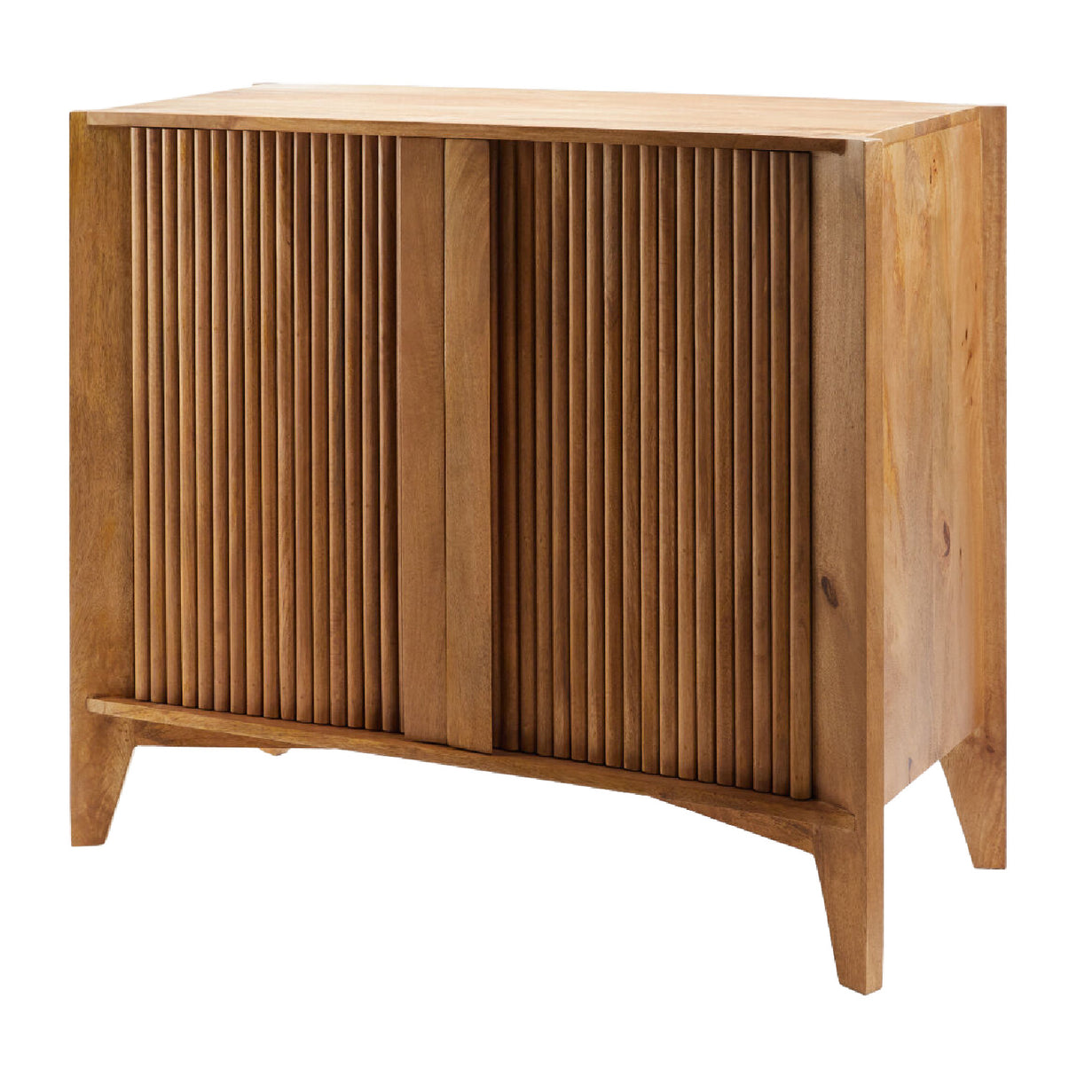 Modern European furniture - Reeded Mango Wood Cabinet - www.oroa.com | Oroa.com