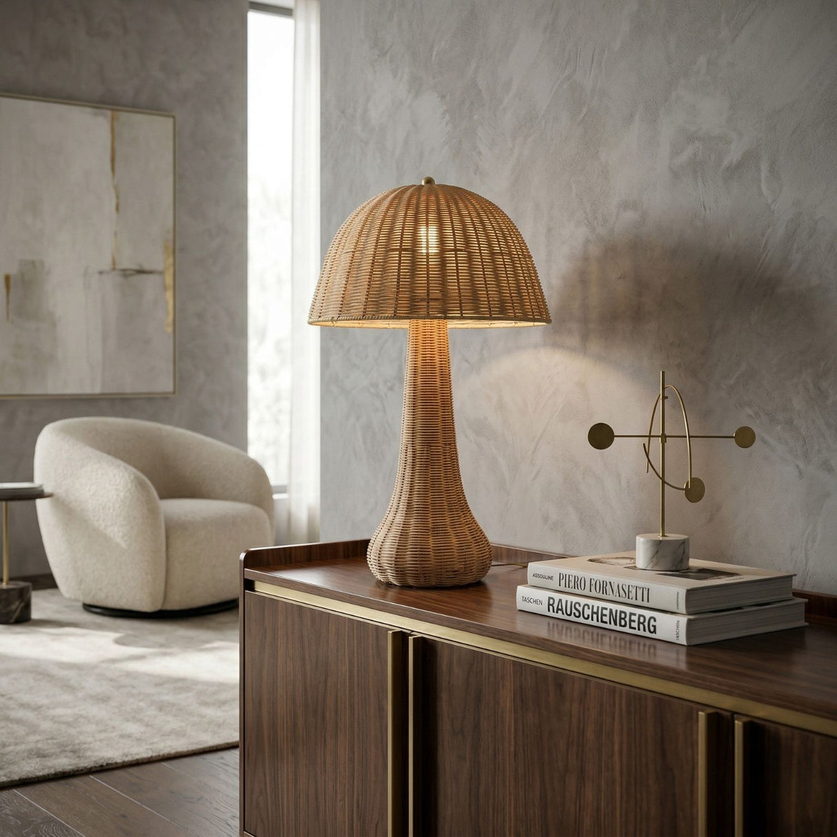 Modern European furniture - Domed Rattan Table Lamp - www.oroa.com | Oroa.com