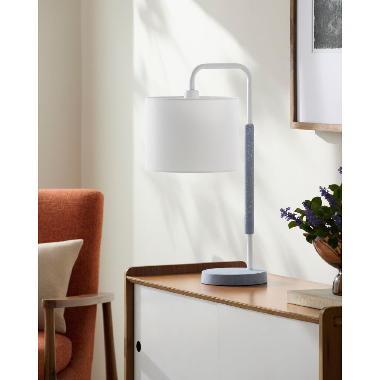 Modern European furniture - Gooseneck Linen Accent Table Lamp - www.oroa.com | Oroa.com