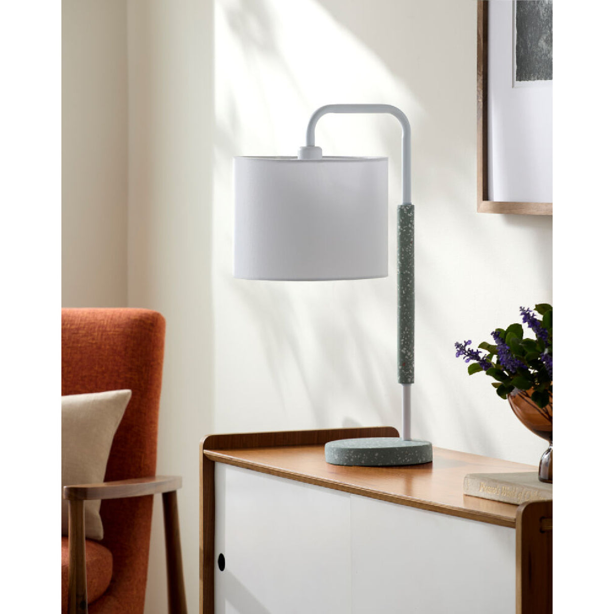 Modern European furniture - Gooseneck Linen Accent Table Lamp - www.oroa.com | Oroa.com