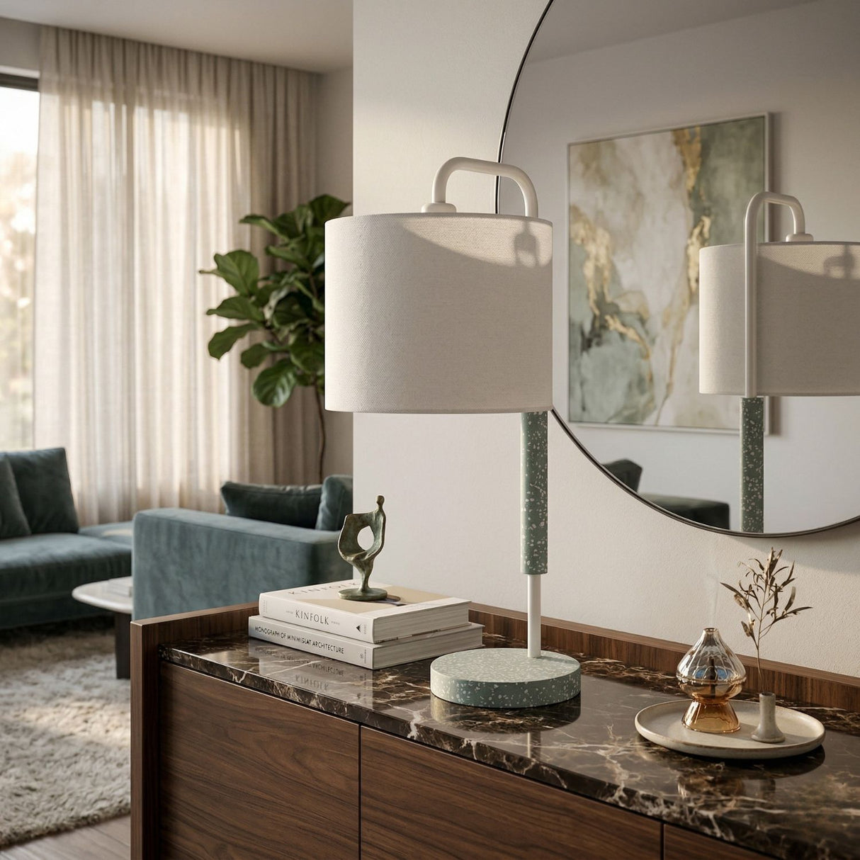 Modern European furniture - Gooseneck Linen Accent Table Lamp - www.oroa.com | Oroa.com