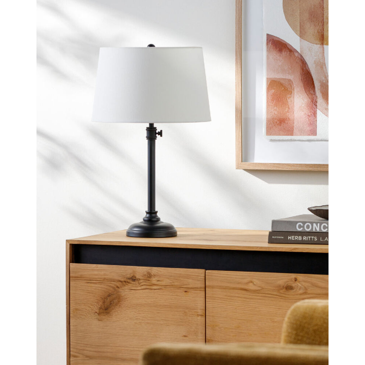 Modern European furniture - Iron Base Linen Table Lamp - www.oroa.com | Oroa.com