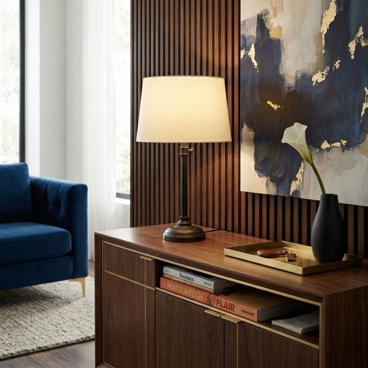 Modern European furniture - Iron Base Linen Table Lamp - www.oroa.com | Oroa.com