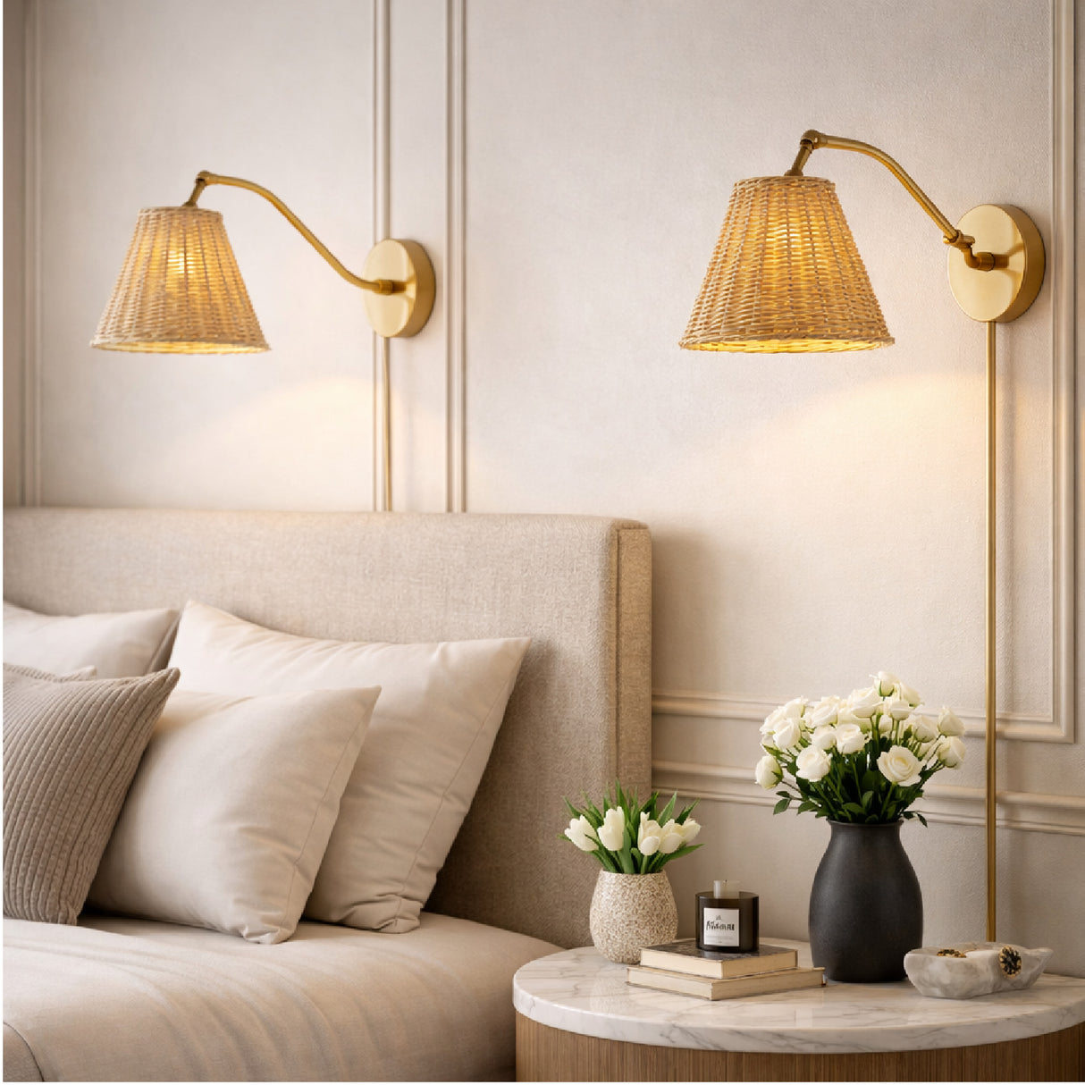 Modern European furniture - Rattan Shade Wall Lamp - www.oroa.com | Oroa.com