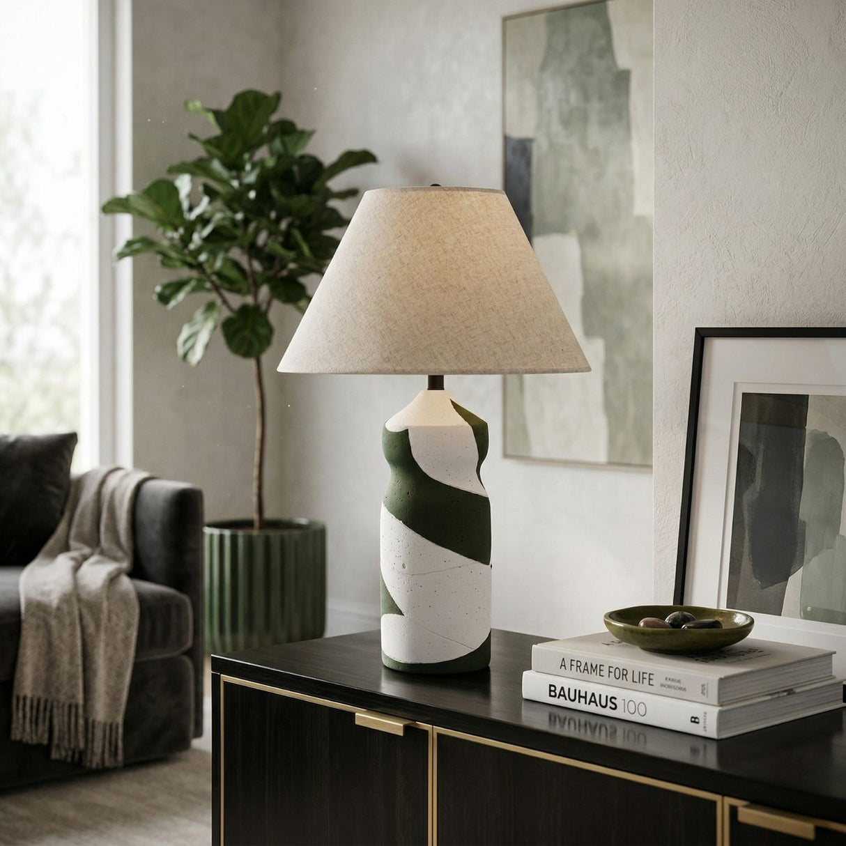 Modern European furniture - Painted Two-Toned Table Lamp - www.oroa.com | Oroa.com