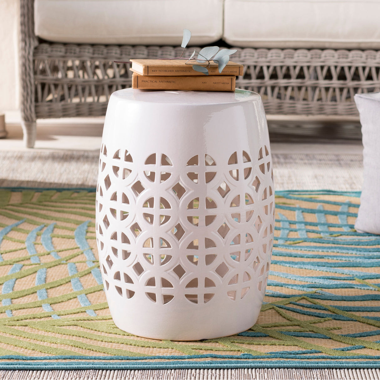 Modern European furniture - Openwork Ceramic Garden Stool - www.oroa.com | Oroa.com