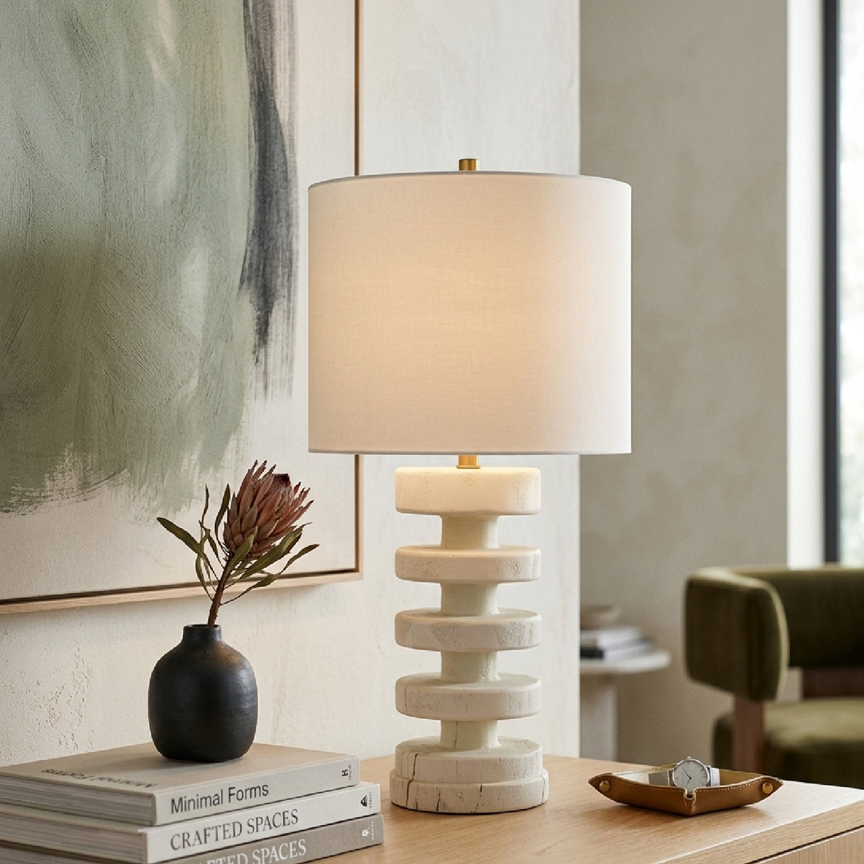 Modern European furniture - Layered Base Accent Table Lamp - www.oroa.com | Oroa.com