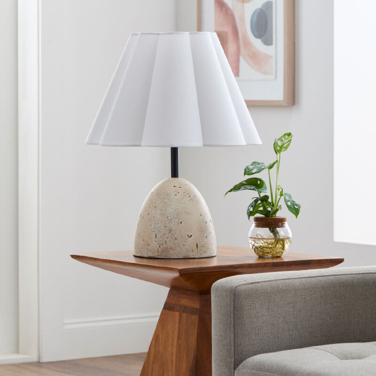 Modern European furniture - Brown Concrete Cotton Table Lamp - www.oroa.com | Oroa.com