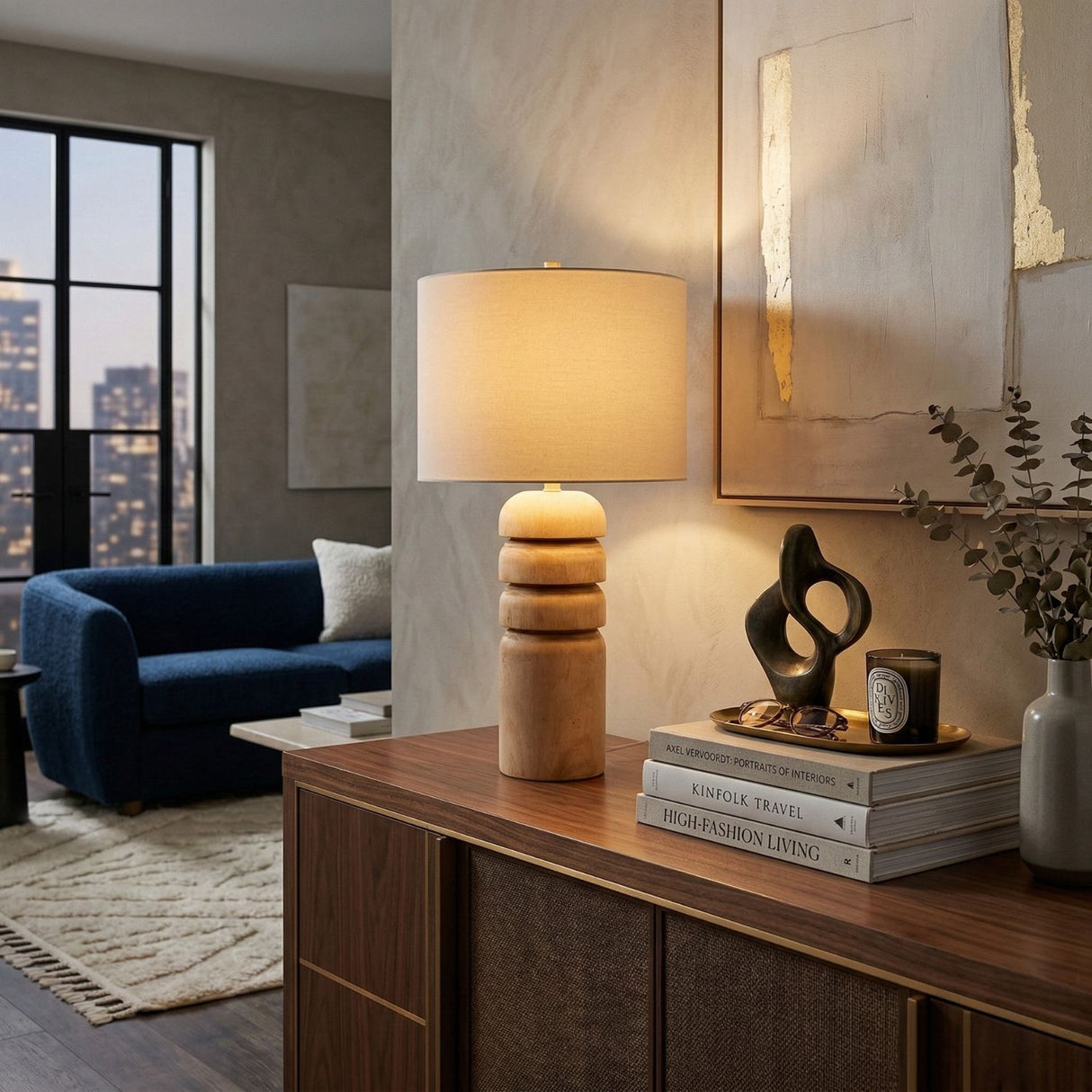 Modern European furniture - Painted Wood Accent Table Lamp - www.oroa.com | Oroa.com