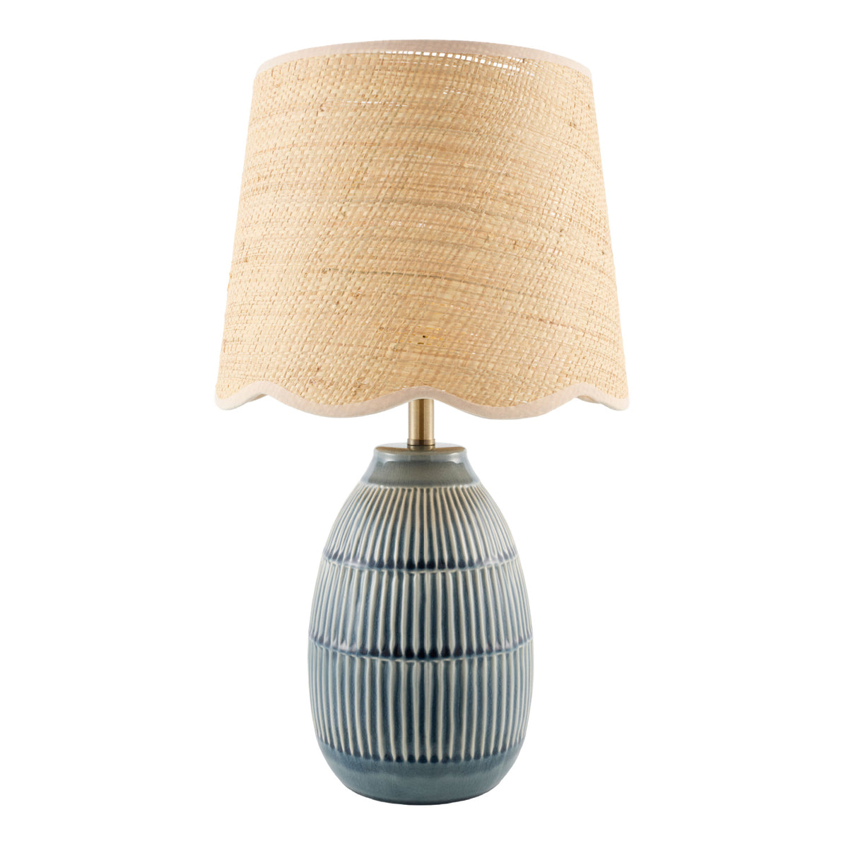 Modern European furniture - Scalloped Beige Jute Table Lamp - www.oroa.com | Oroa.com