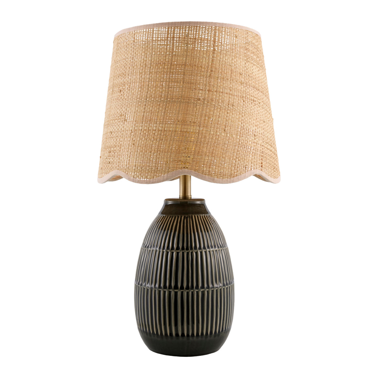 Modern European furniture - Scalloped Beige Jute Table Lamp - www.oroa.com | Oroa.com