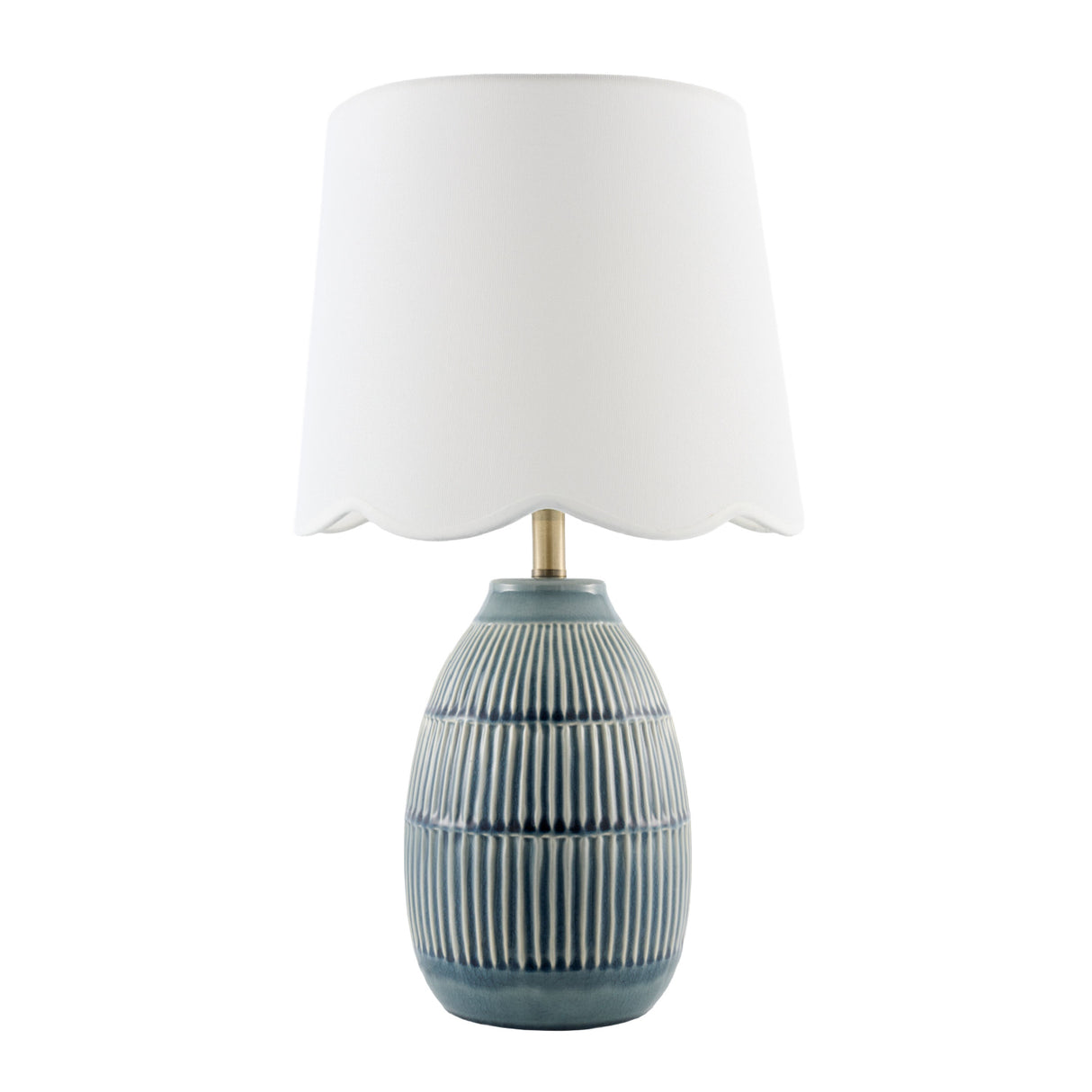 Modern European furniture - Scalloped Linen Ceramic Table Lamp - www.oroa.com | Oroa.com