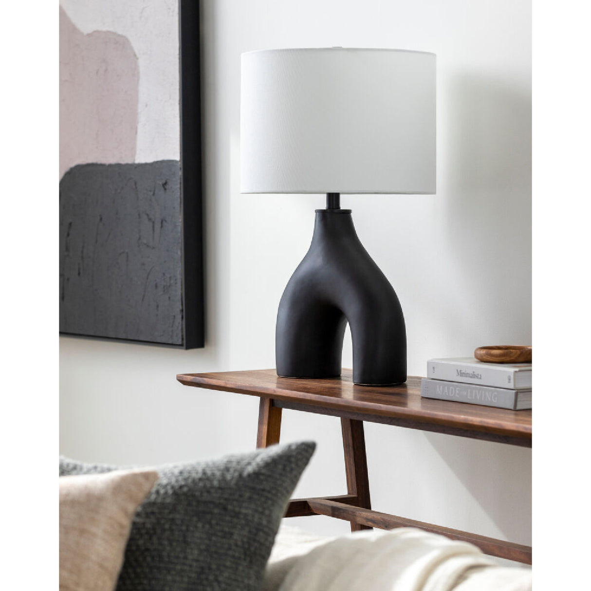Modern European furniture - Cotton Shade Arched Table Lamp - www.oroa.com | Oroa.com