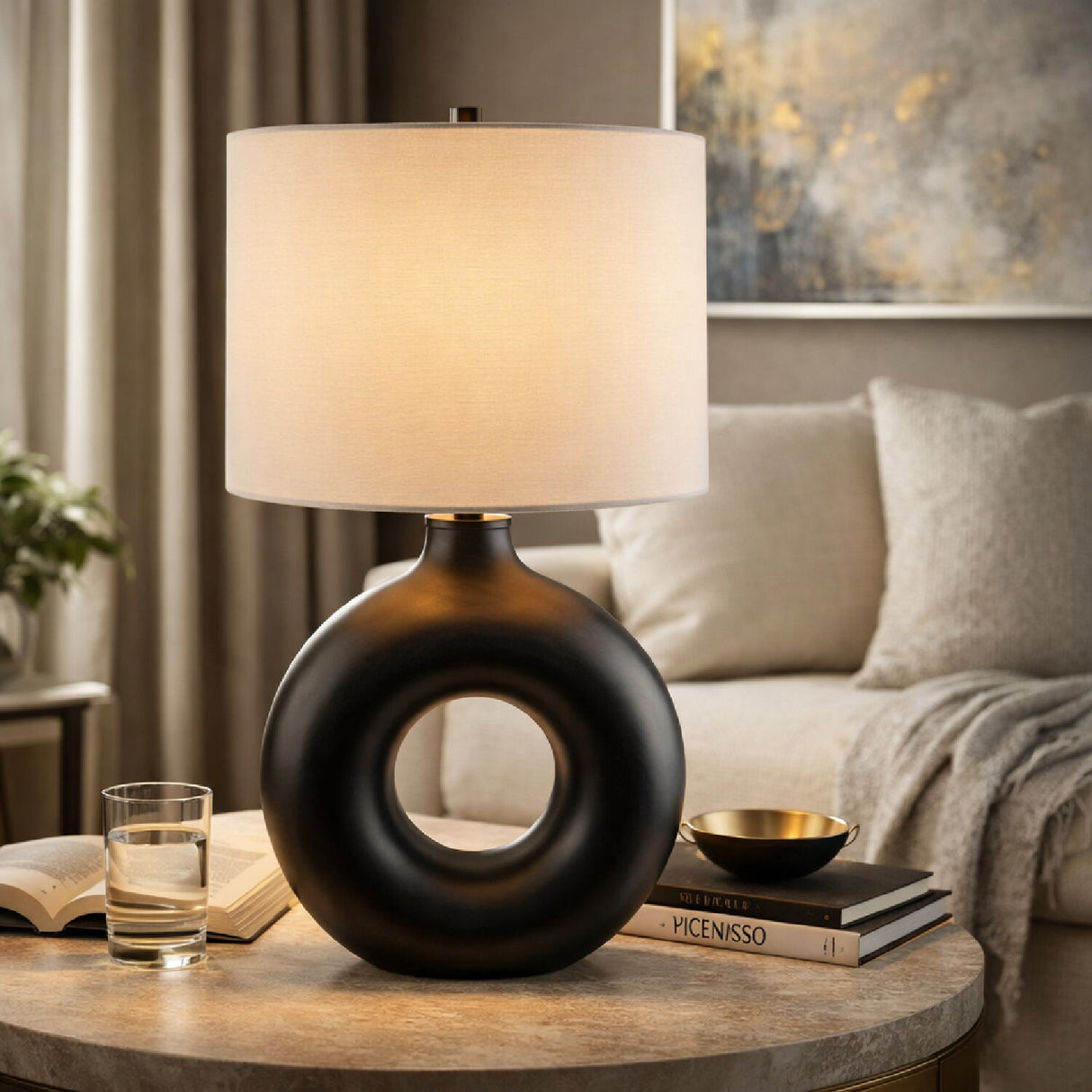 Modern European furniture - Ceramic Ring Accent Table Lamp - www.oroa.com | Oroa.com