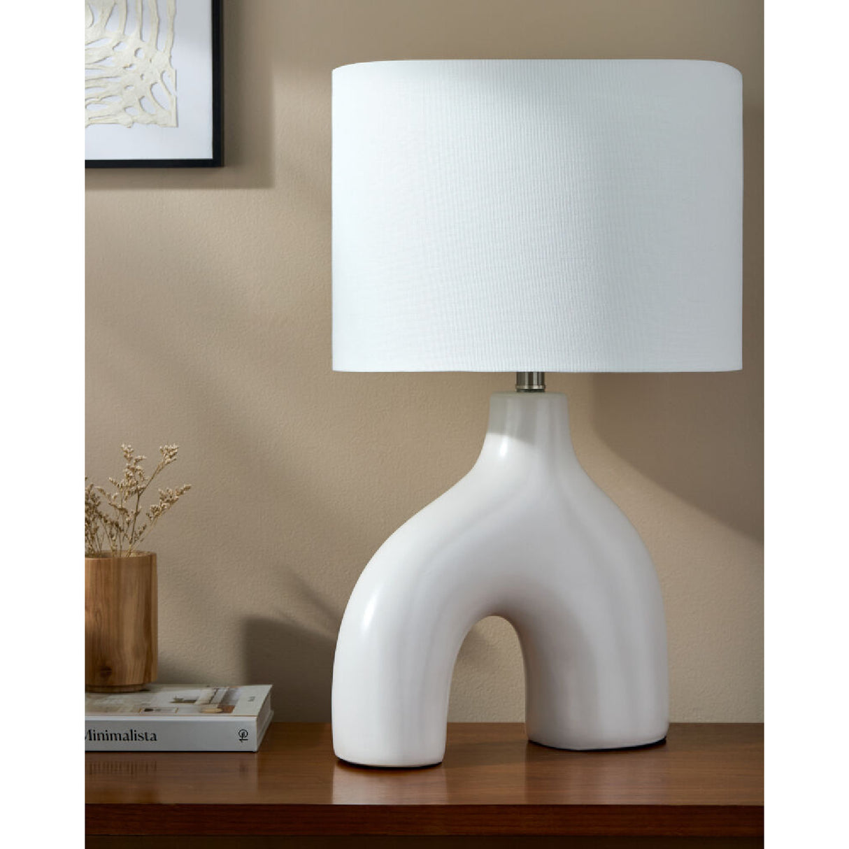 Modern European furniture - Cotton Shade Arched Table Lamp - www.oroa.com | Oroa.com
