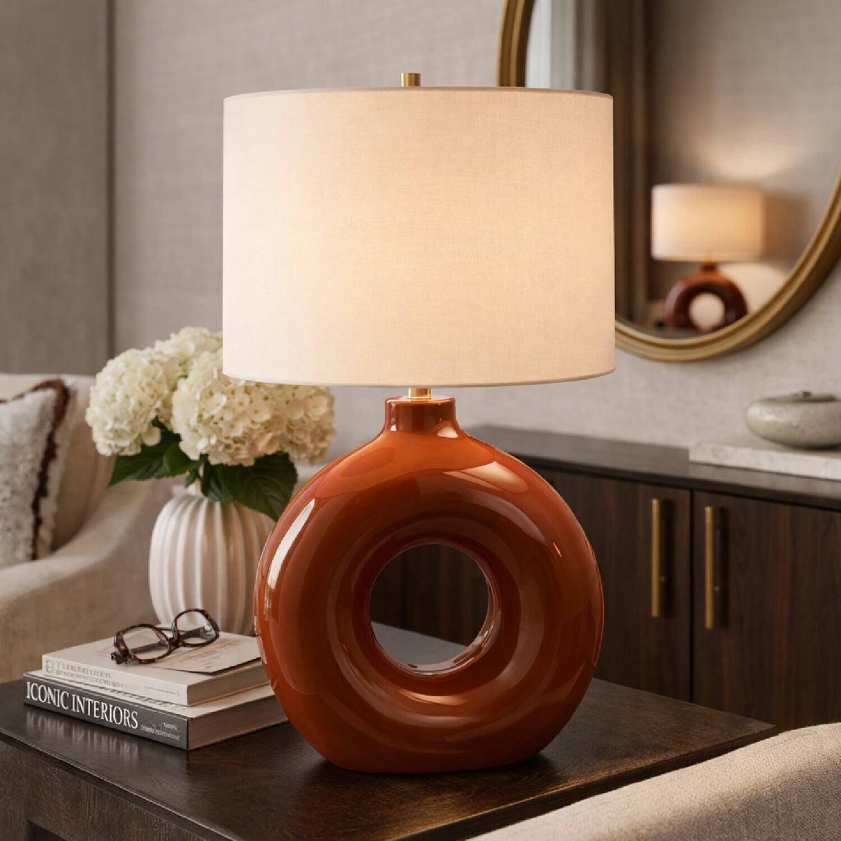 Modern European furniture - Ceramic Ring Accent Table Lamp - www.oroa.com | Oroa.com