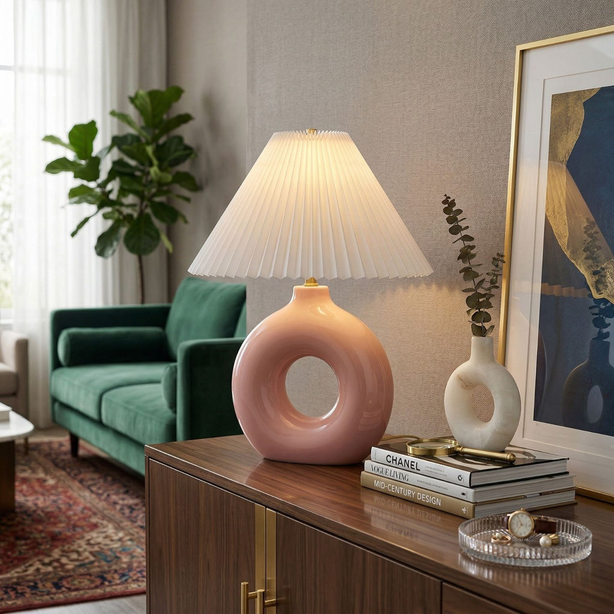 Modern European furniture - Pleated White Fabric Table Lamp - www.oroa.com | Oroa.com