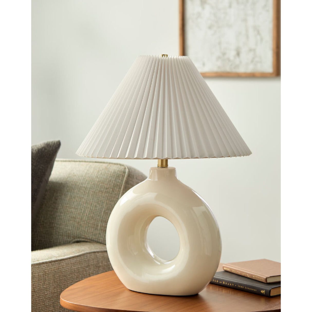 Modern European furniture - Pleated White Fabric Table Lamp - www.oroa.com | Oroa.com