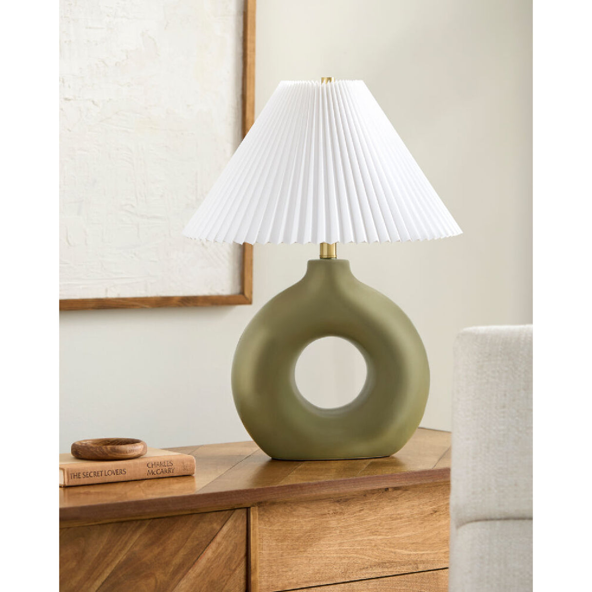 Modern European furniture - Pleated White Fabric Table Lamp - www.oroa.com | Oroa.com