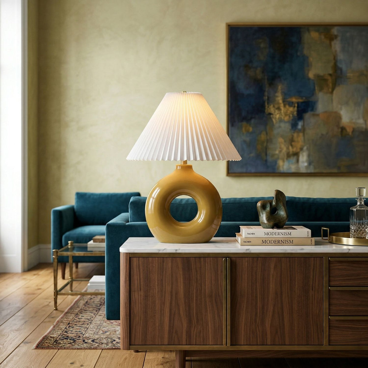 Modern European furniture - Pleated White Fabric Table Lamp - www.oroa.com | Oroa.com