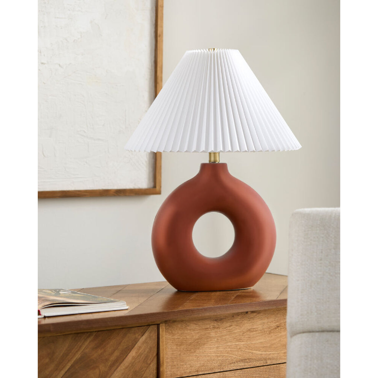 Modern European furniture - Pleated White Fabric Table Lamp - www.oroa.com | Oroa.com
