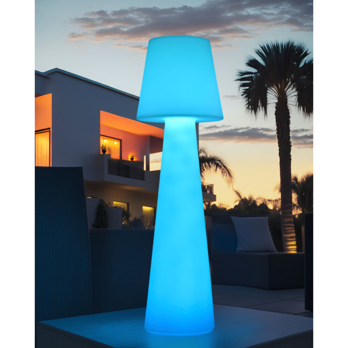 Modern European furniture - Frosted White Outdoor Floor Lamp - www.oroa.com | Oroa.com