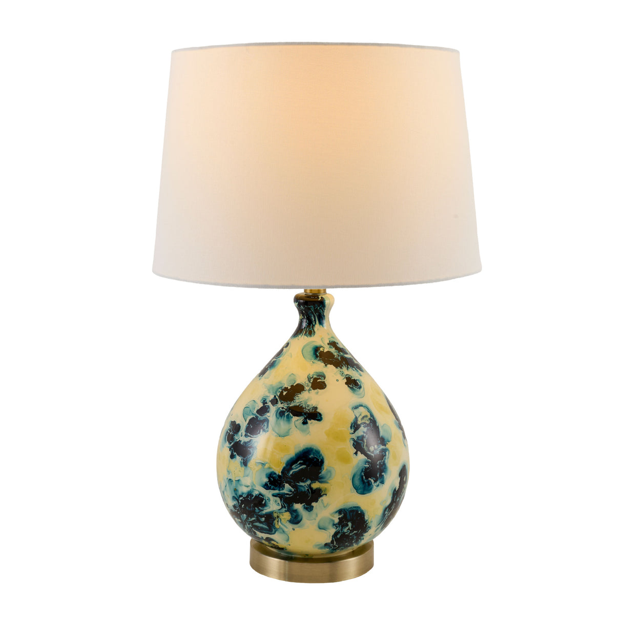 Modern European furniture - Blue Floral Glass Table Lamp - www.oroa.com | Oroa.com