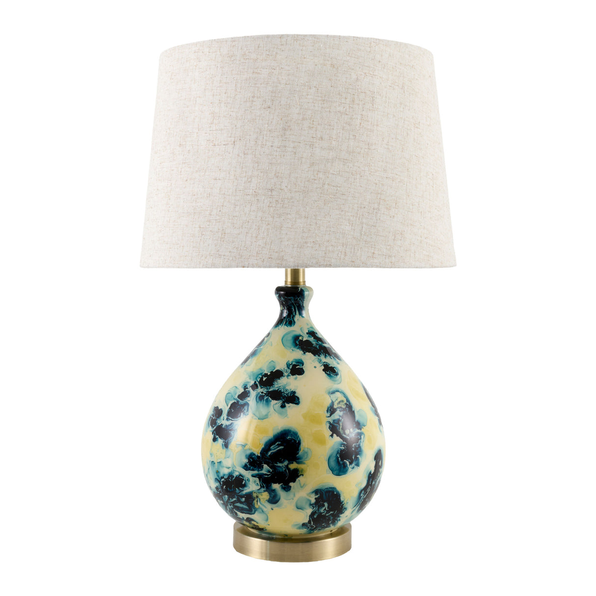 Modern European furniture - Blue Floral Glass Table Lamp - www.oroa.com | Oroa.com