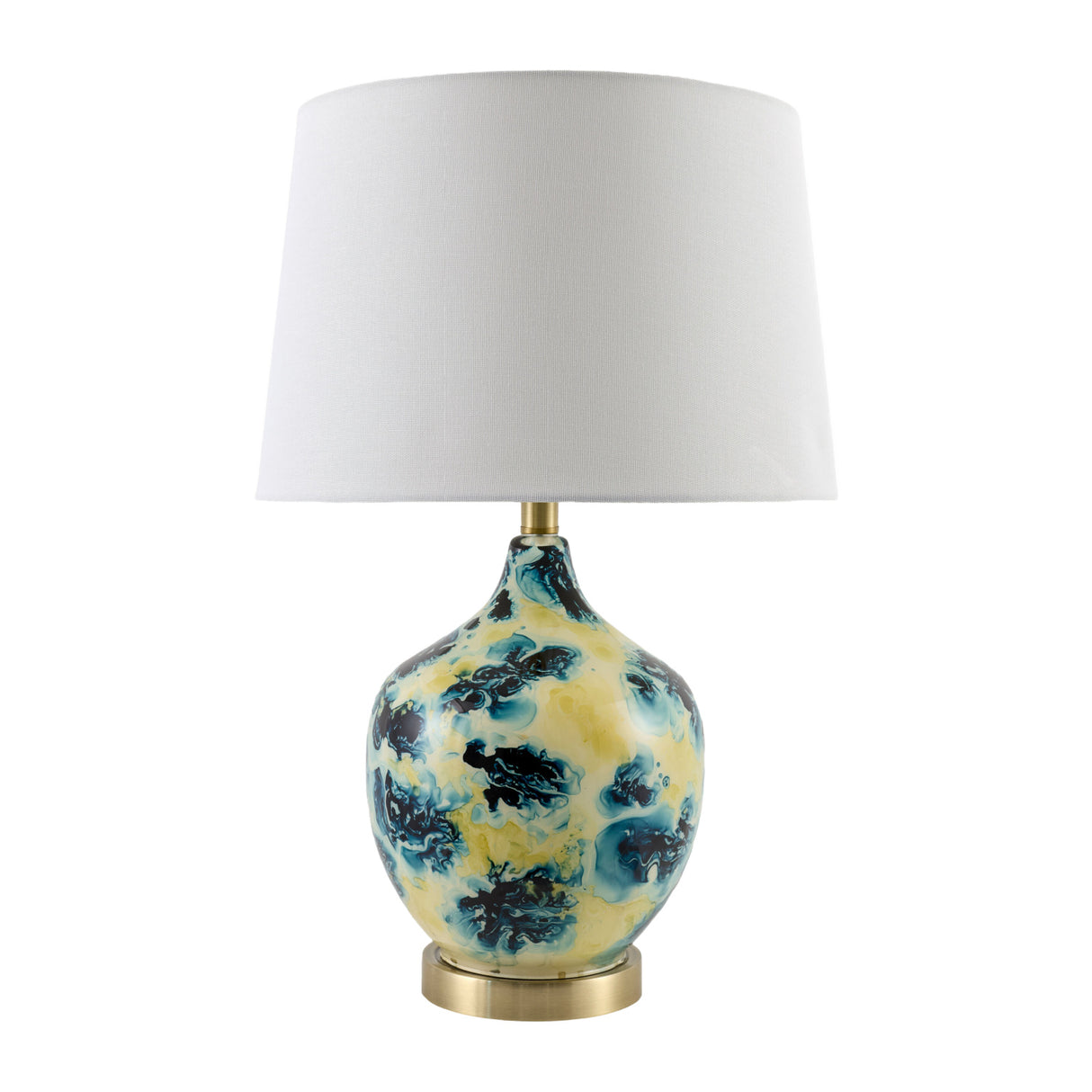 Modern European furniture - Pinted Blue Glass Table Lamp - www.oroa.com | Oroa.com