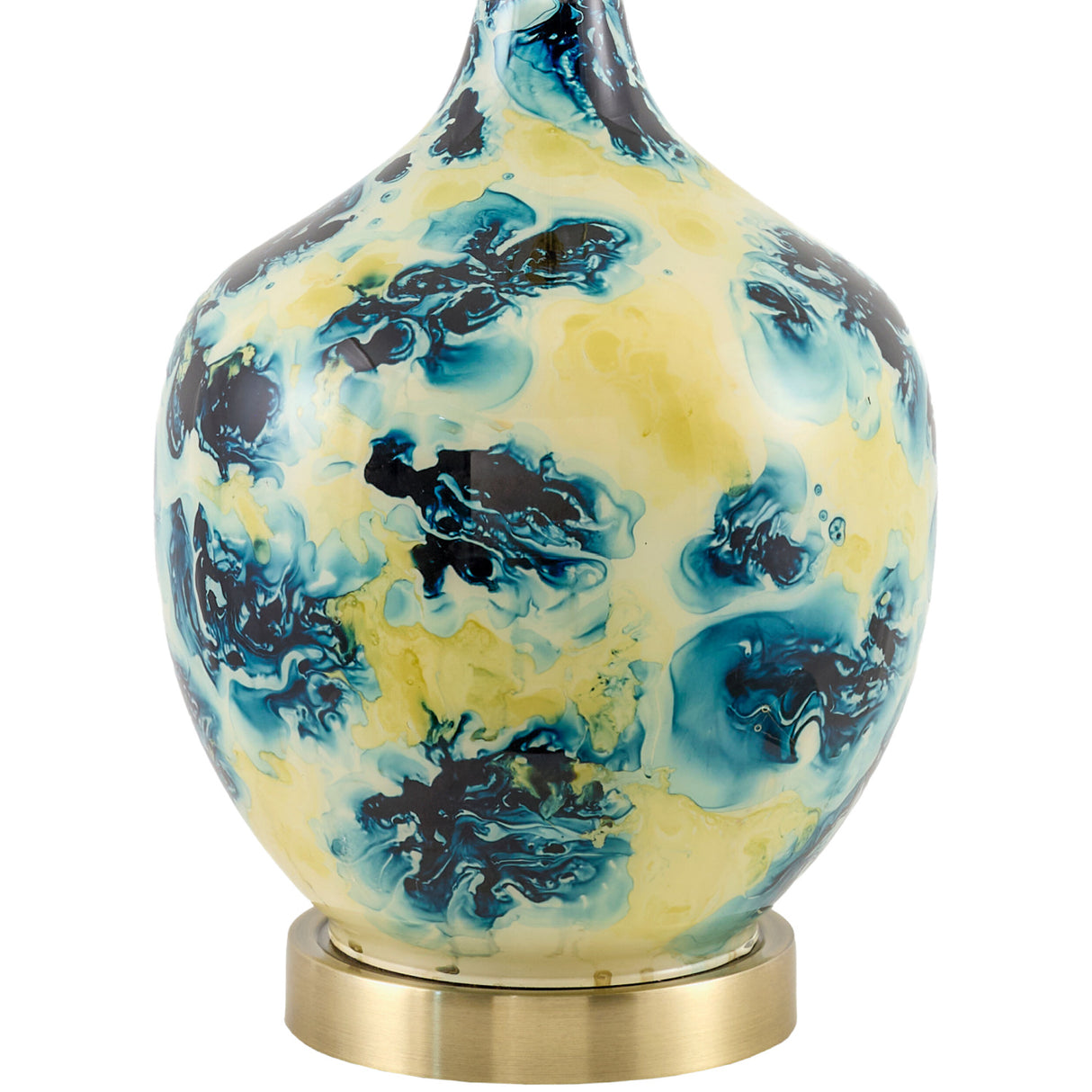 Modern European furniture - Pinted Blue Glass Table Lamp - www.oroa.com | Oroa.com