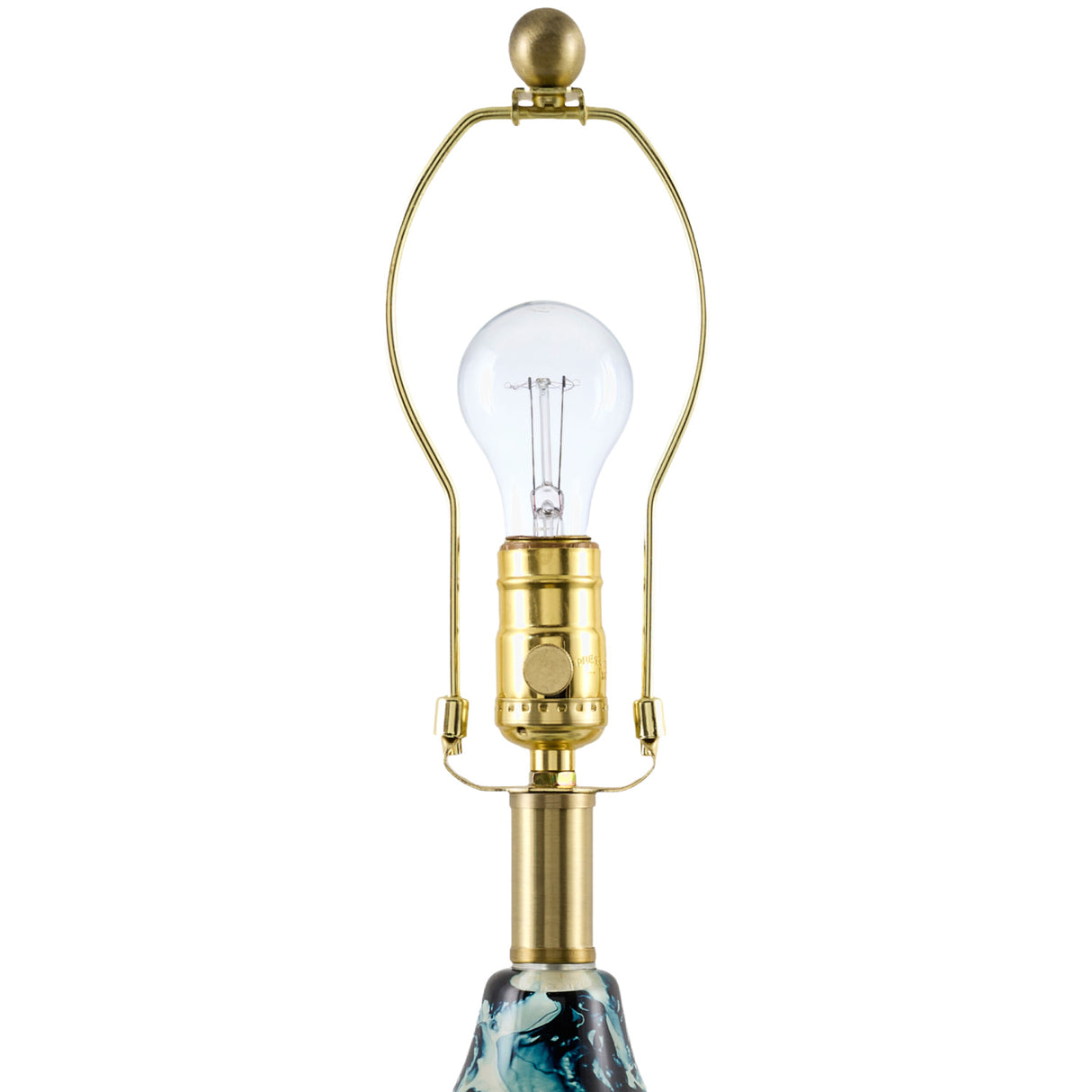 Modern European furniture - Pinted Blue Glass Table Lamp - www.oroa.com | Oroa.com