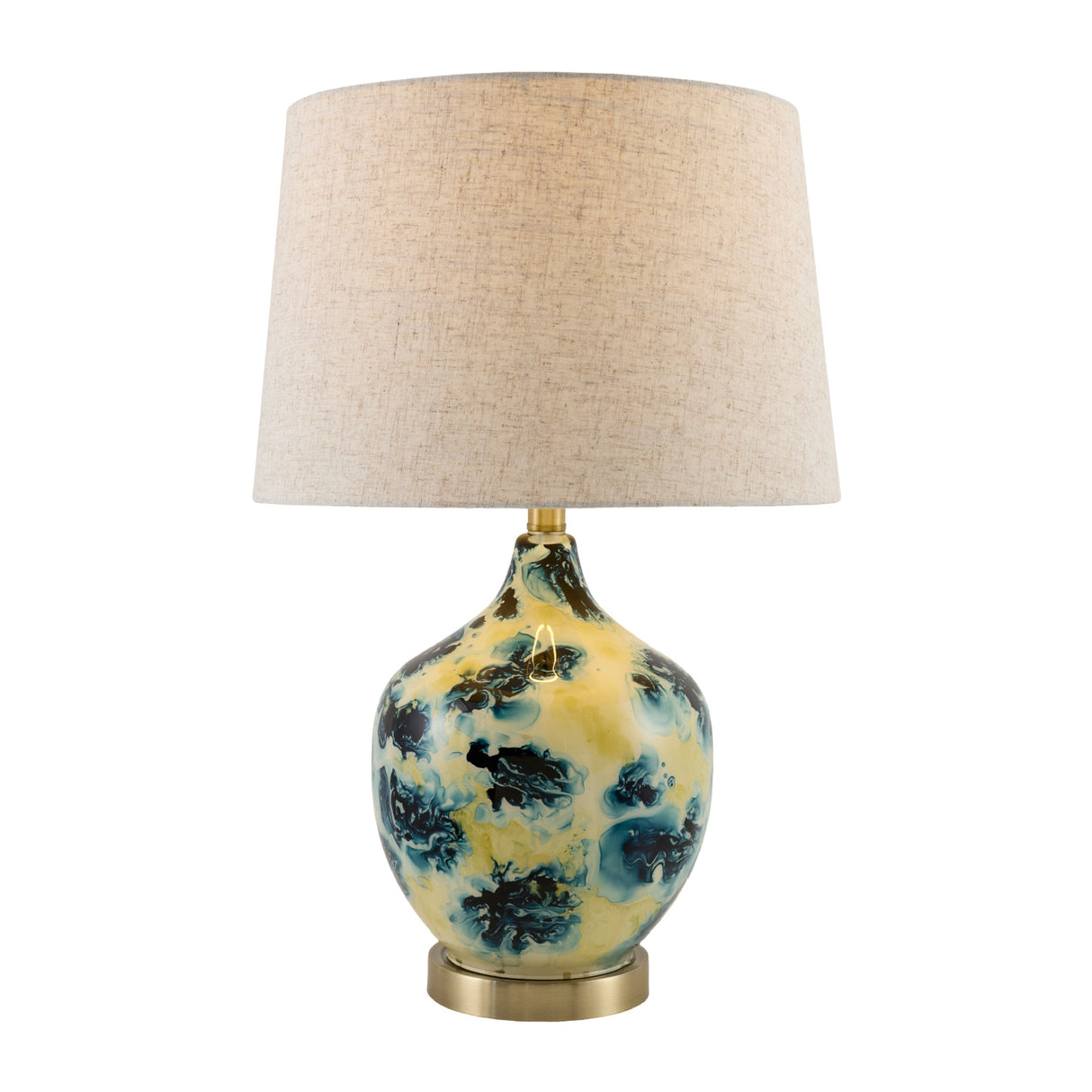 Modern European furniture - Pinted Blue Glass Table Lamp - www.oroa.com | Oroa.com