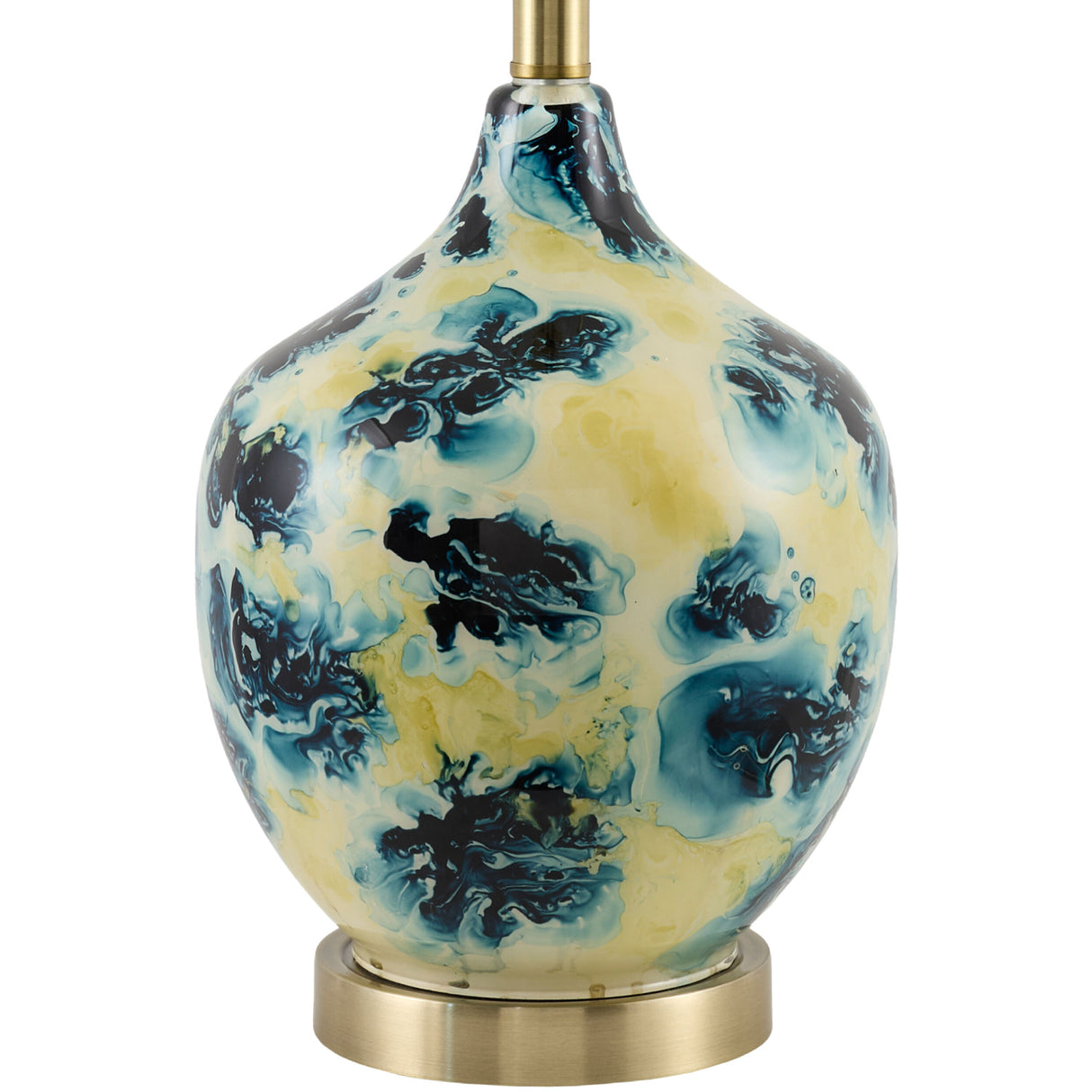 Modern European furniture - Pinted Blue Glass Table Lamp - www.oroa.com | Oroa.com