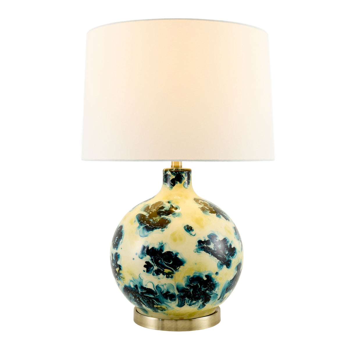 Modern European furniture - Round Painted Glass Tabe Lamp - www.oroa.com | Oroa.com