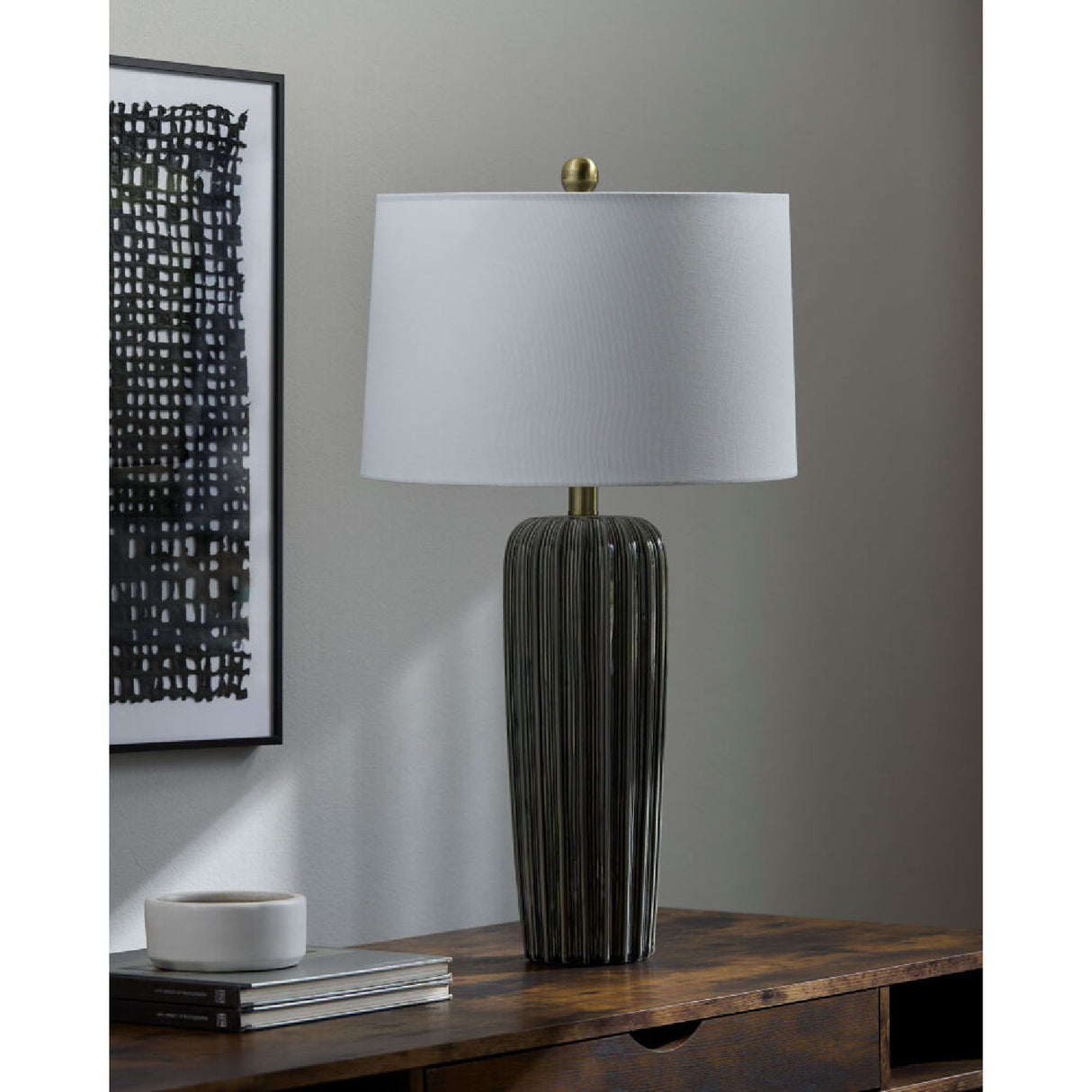 Modern European furniture - Gray Ceramic Table Lamp - www.oroa.com | Oroa.com