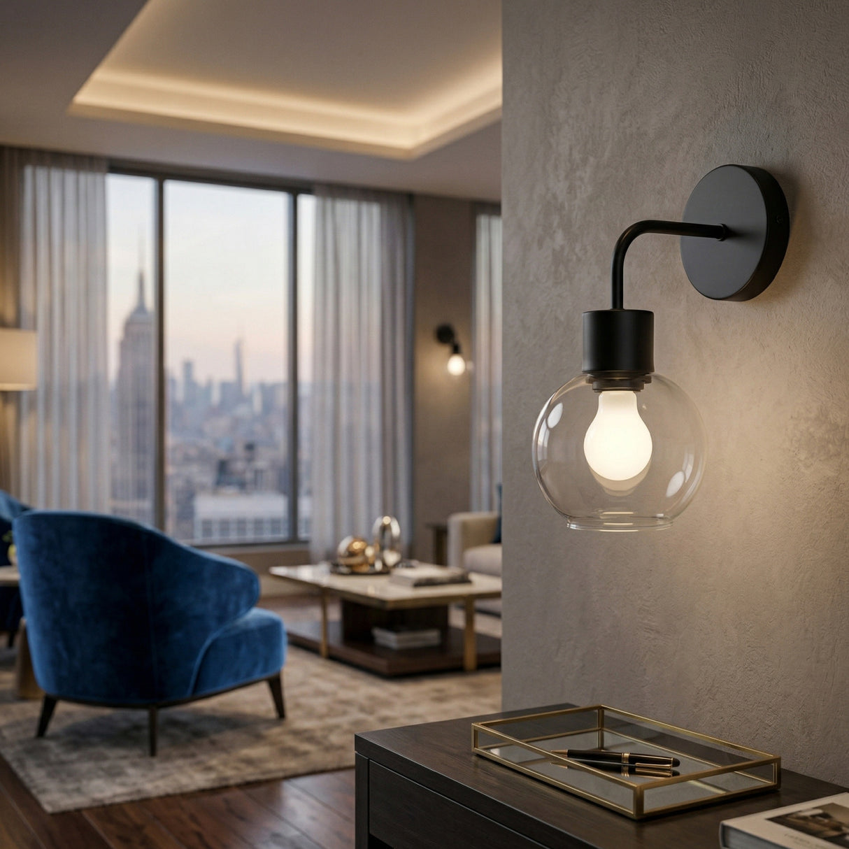 Modern European furniture - Industrial Style Glass Wall Lamp - www.oroa.com | Oroa.com