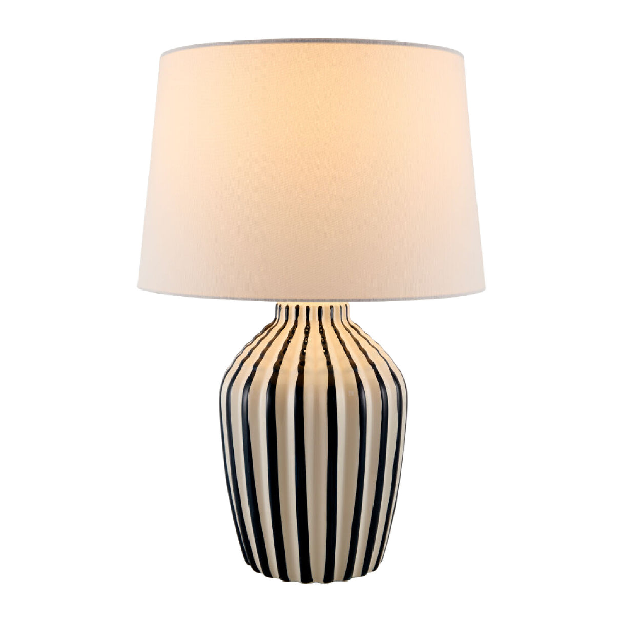 Modern European furniture - Lined Ceramic Accent Table Lamp - www.oroa.com | Oroa.com