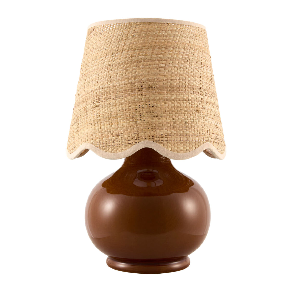 Modern European furniture - Scalloped Raffia Shade Table Lamp - www.oroa.com | Oroa.com