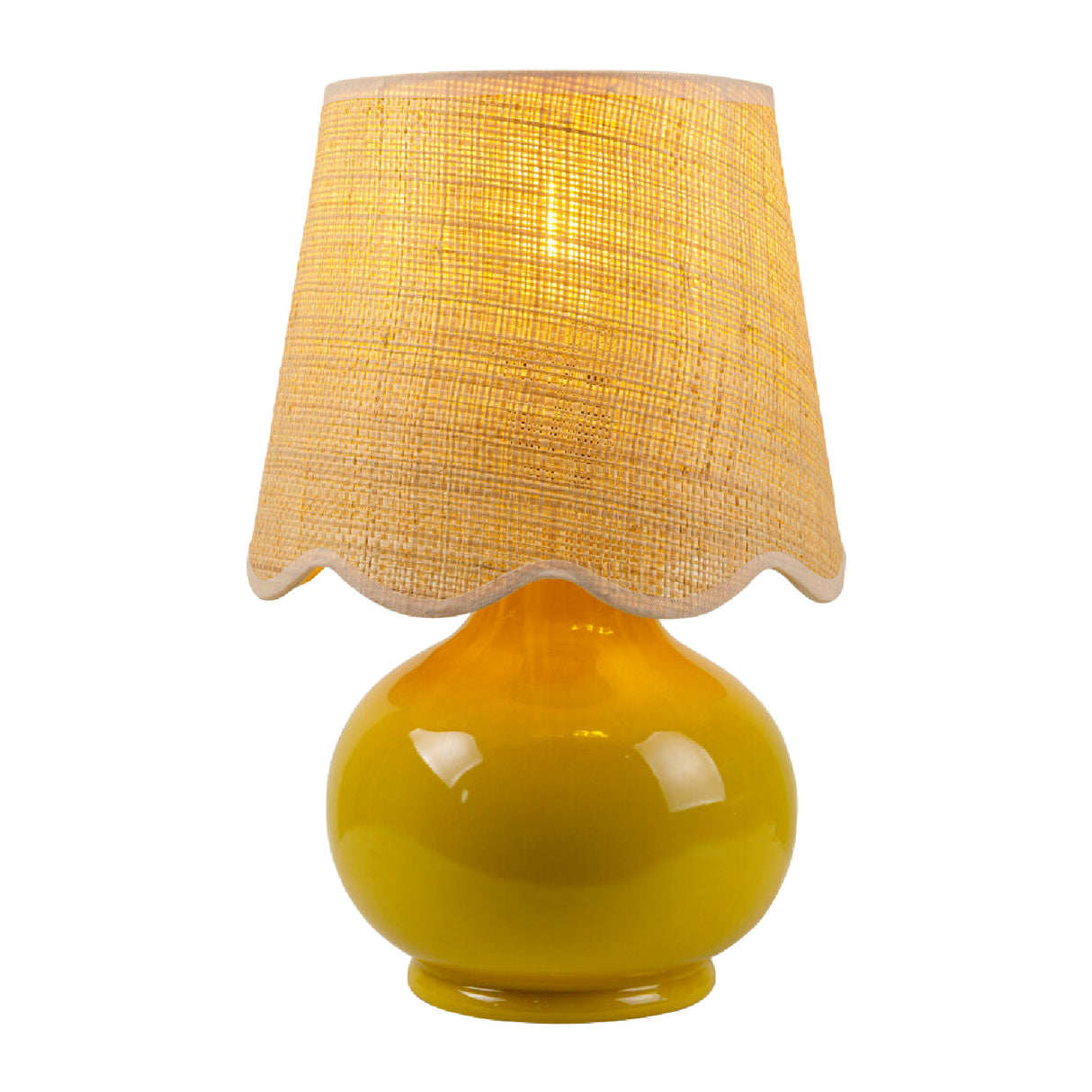 Modern European furniture - Scalloped Raffia Shade Table Lamp - www.oroa.com | Oroa.com