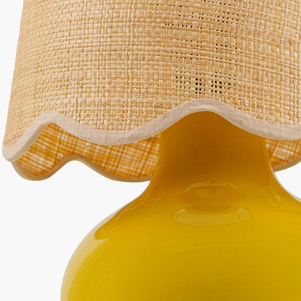 Modern European furniture - Scalloped Raffia Shade Table Lamp - www.oroa.com | Oroa.com