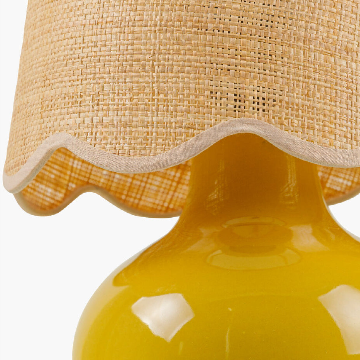 Modern European furniture - Scalloped Raffia Shade Table Lamp - www.oroa.com | Oroa.com
