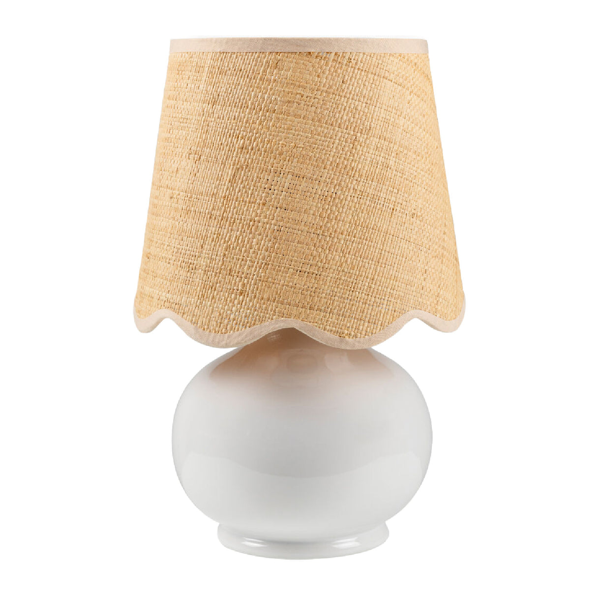 Modern European furniture - Scalloped Raffia Shade Table Lamp - www.oroa.com | Oroa.com