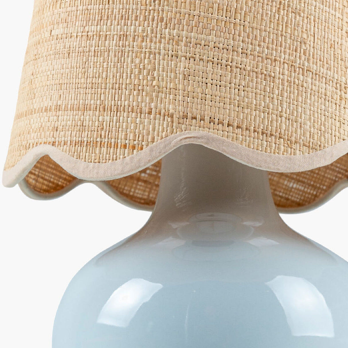 Modern European furniture - Scalloped Raffia Shade Table Lamp - www.oroa.com | Oroa.com