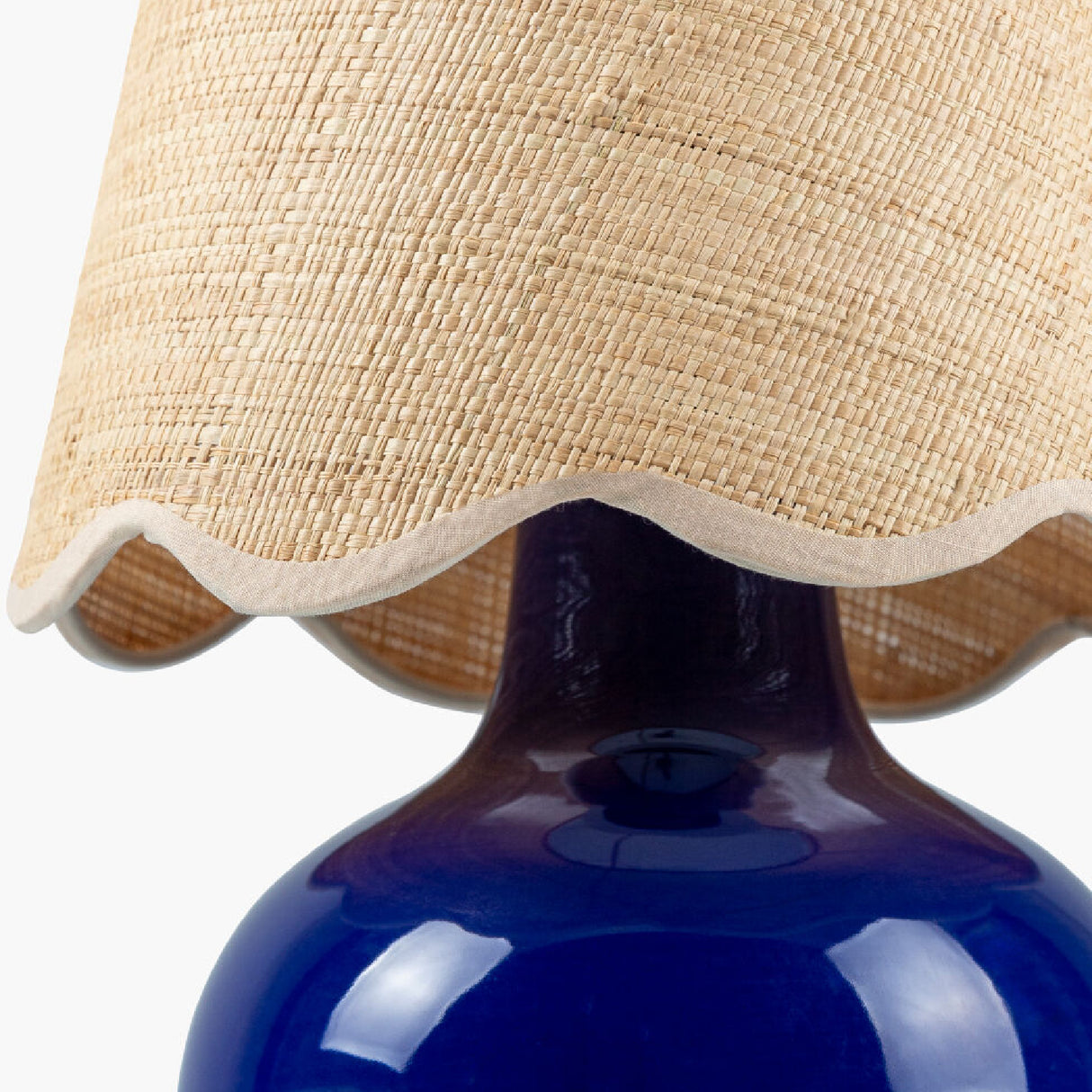 Modern European furniture - Scalloped Raffia Shade Table Lamp - www.oroa.com | Oroa.com