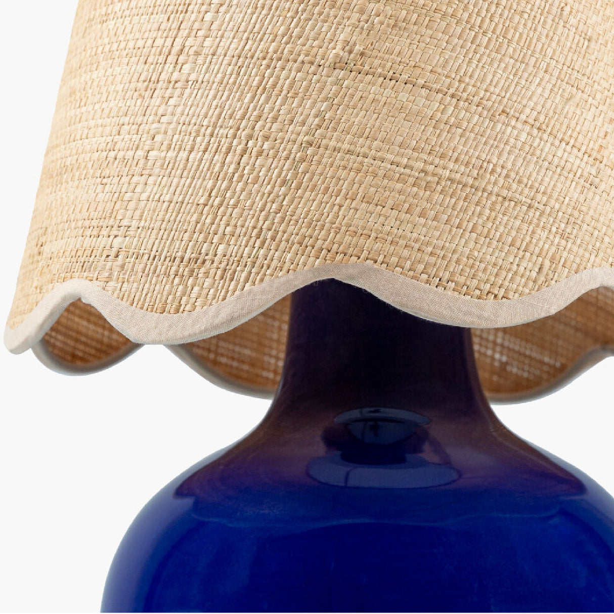 Modern European furniture - Scalloped Raffia Shade Table Lamp - www.oroa.com | Oroa.com