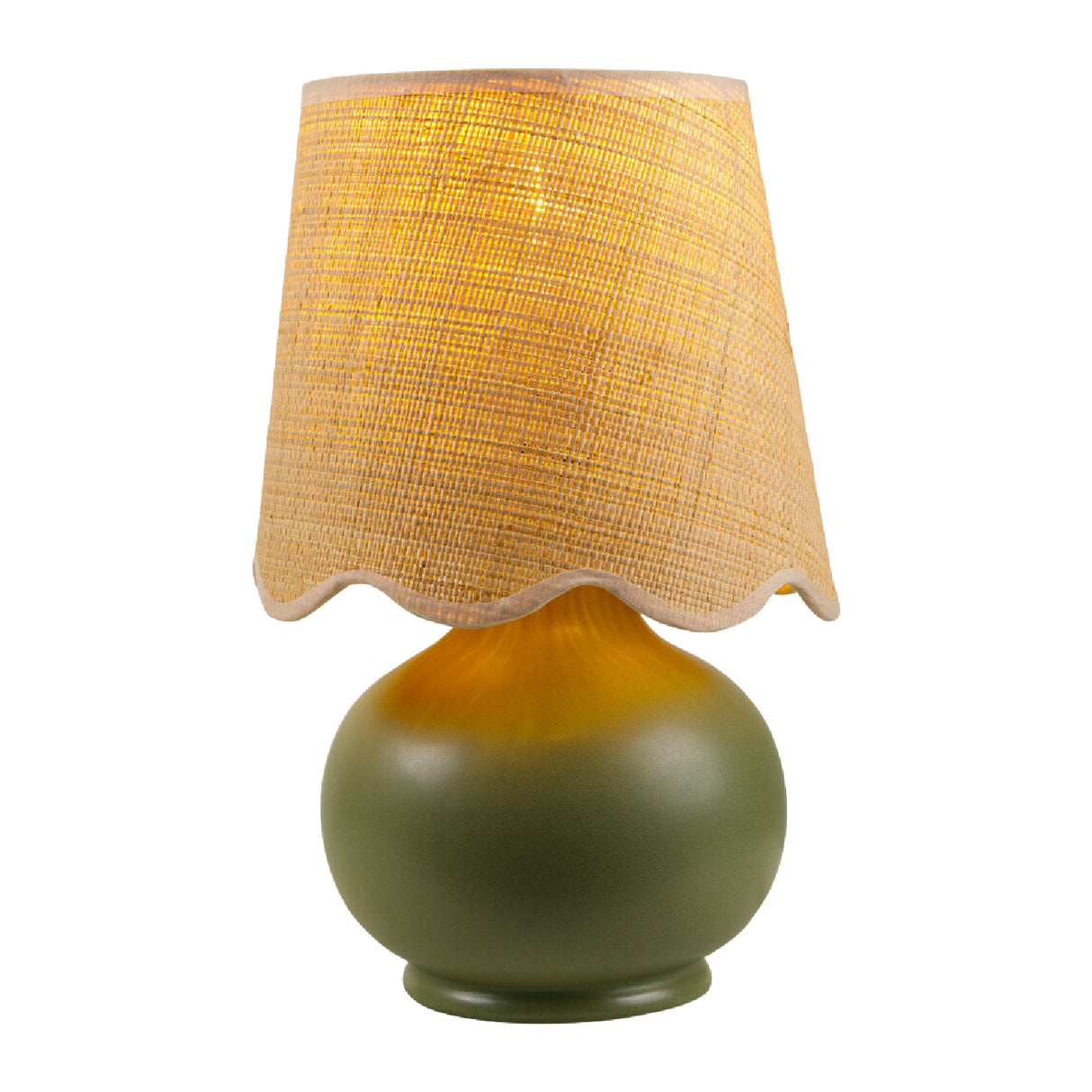 Modern European furniture - Scalloped Raffia Shade Table Lamp - www.oroa.com | Oroa.com