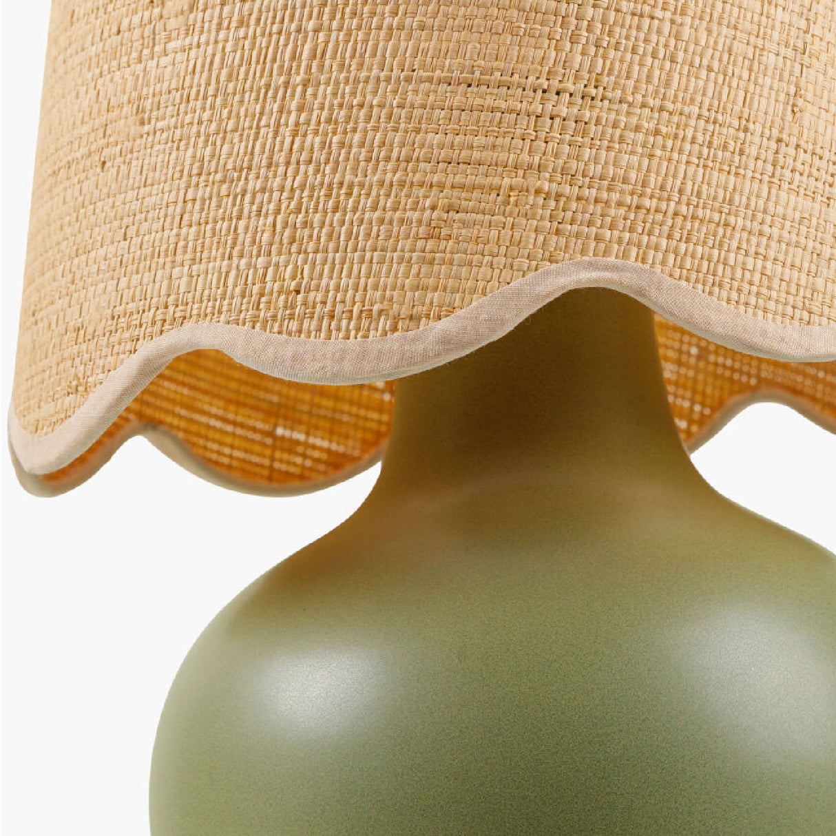 Modern European furniture - Scalloped Raffia Shade Table Lamp - www.oroa.com | Oroa.com