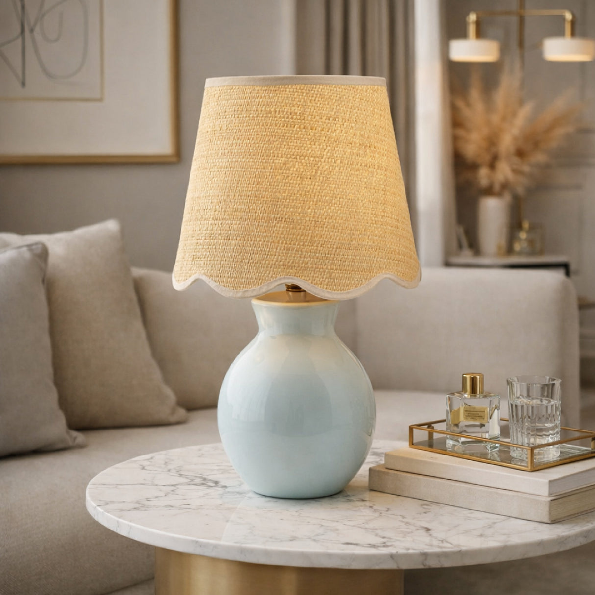 Modern European furniture - Scalloped Edge Accent Table Lamp - www.oroa.com | Oroa.com